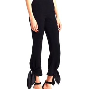 Cinq a Sept Womens size 4 pants black Nuluu bow hem tie trousers